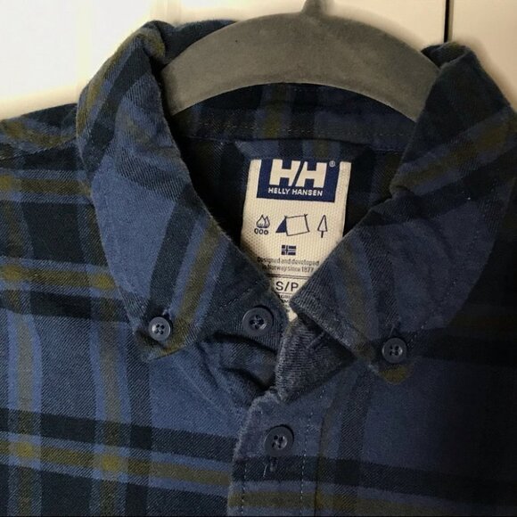 Helly Hansen Blue  Flannel Long Sleeve Button Down Shirt - Picture 2 of 4